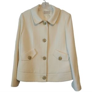 Lizpalm | Women's Cream Pea Coat (Size Medium)